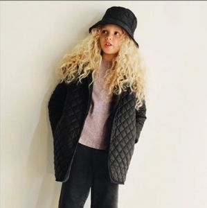 NWT ZARA Soft Reversible Faux Fur Coat Gray 11/12